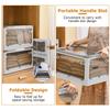Foldable Storage Bin with 4 Doors Stackable Plastic Folding Box with Detachable & Lockable Wheels Collapsible Camping College Storage Containers Box with Lids for Home, Office, Dorm (White, L, 70Qt) view 3