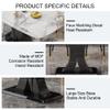 WEKEOT Modern Dining Table Set for 4 White Marble Dining Room Table Set for 4 Rectangular Kitchen Table with MDF Leg 4 Black Upholstered PU Leather Chairs view 4