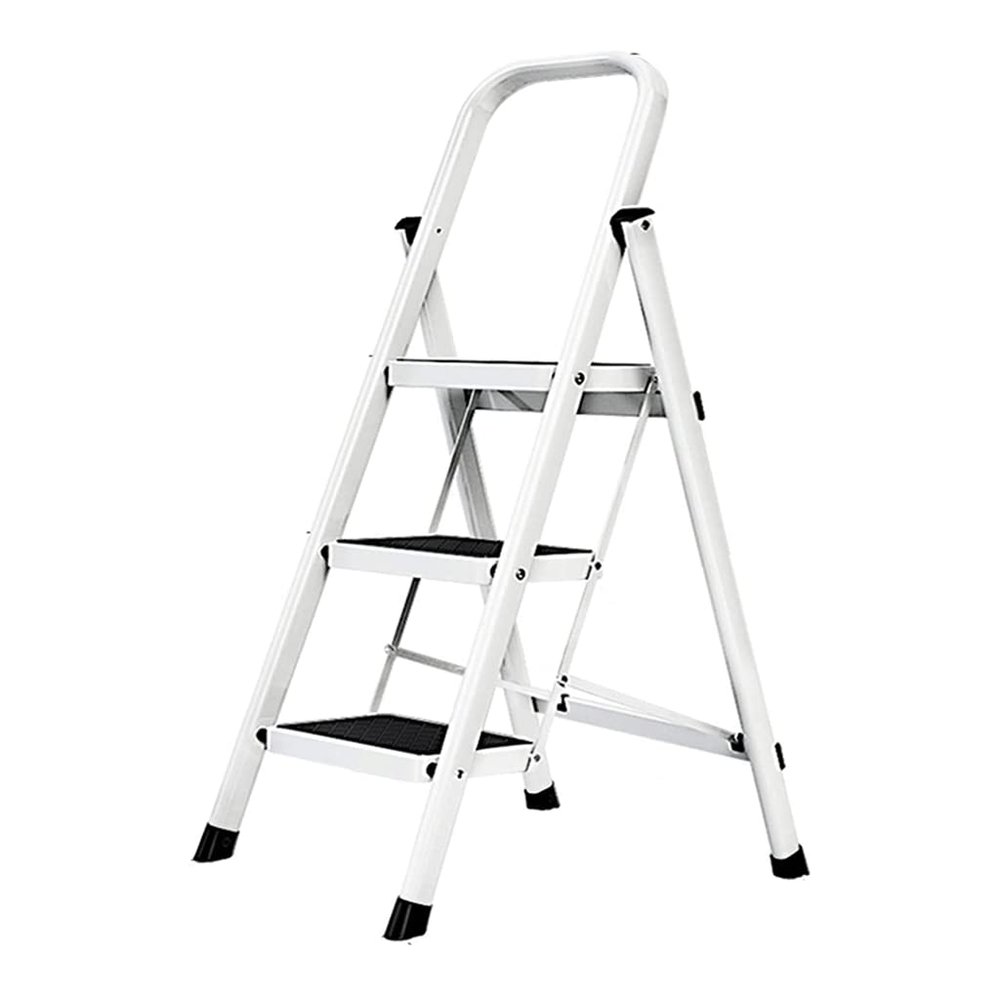 Portable 3 Step Ladder Folding Step Stool Ladder with Handgrip Anti-Slip Sturdy and Wide Pedal Multi-Use for Household Weight 150kg Step Stool