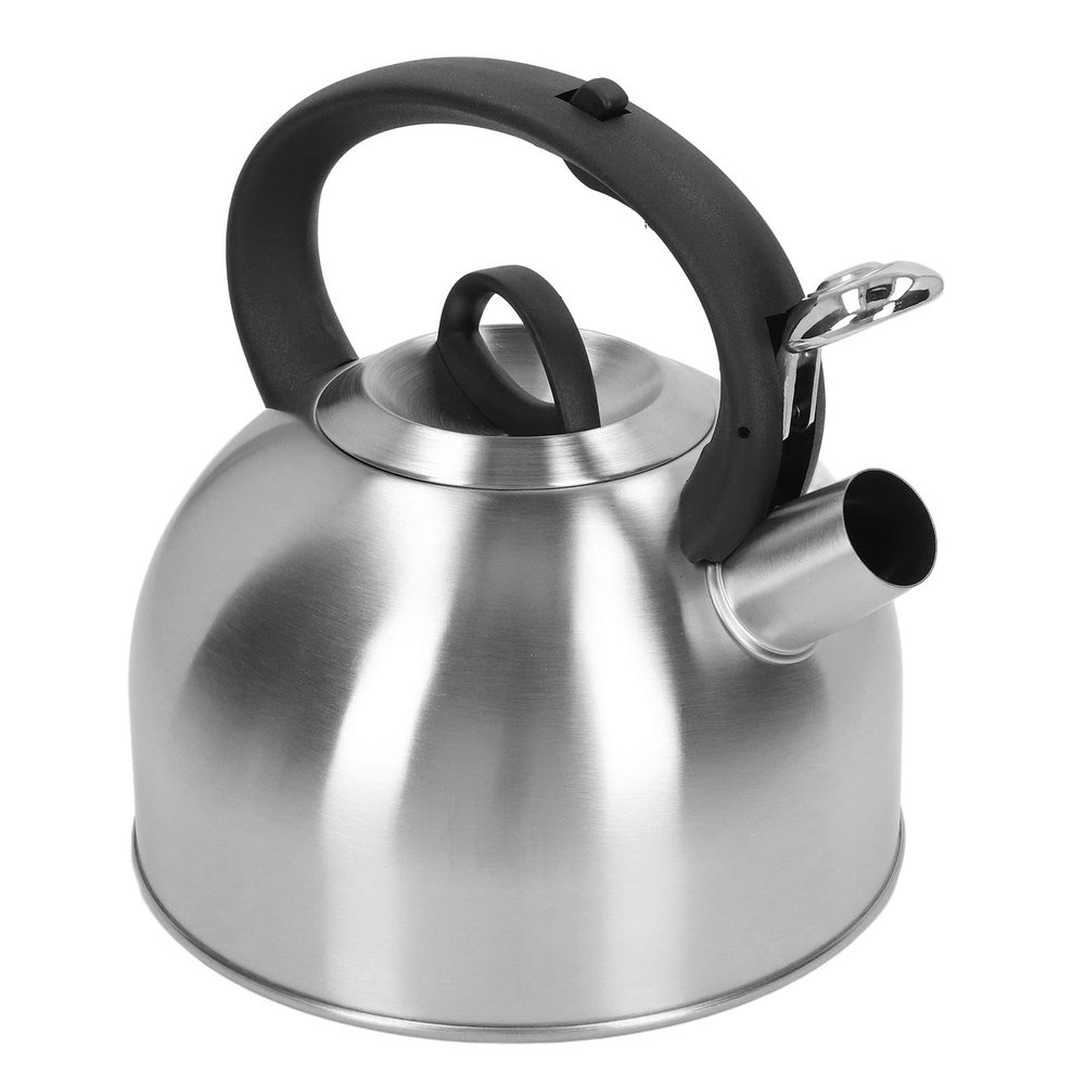 3L Stainless Steel Whistling Tea Kettle, Buttons Whistling Kettle with Insulated Handle, Fast to Boil Water for Home