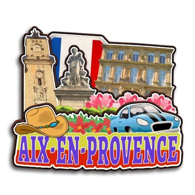 Aix-en-Provence Provence-Alpes-Cote d'Azur France Wooden Fridge Magnet Cute 3D City Travel Souvenirs Crafts Handmade Refrigerator Stickers Home Whiteboard Decor Collection Gift