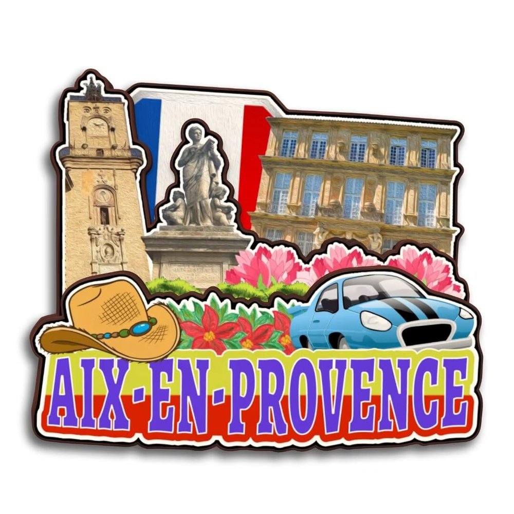 Aix-en-Provence Provence-Alpes-Cote d'Azur France Wooden Fridge Magnet Cute 3D City Travel Souvenirs Crafts Handmade Refrigerator Stickers Home Whiteboard Decor Collection Gift