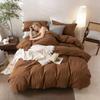 BDEAR Linen Feel Dark Orange Duvet Cover King Size 104'' W x 90'' L, Percale 100% Washed Cotton Duvet Cover with Zipper Closure Plus 2 Pillowcases, Oeko TEX Standard 100 Certificated view 3