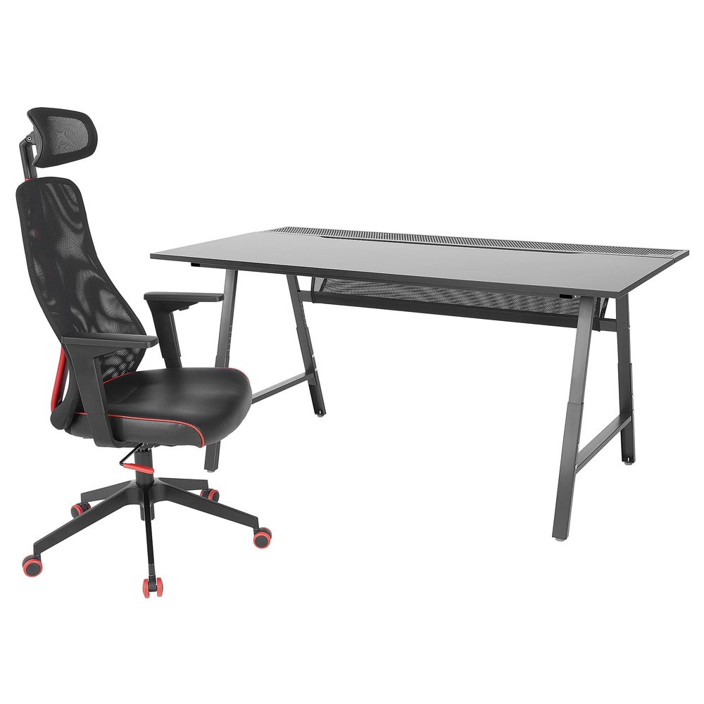 UTESPELARE/MATCHSPEL gaming desk and chair, black