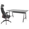 UTESPELARE/MATCHSPEL gaming desk and chair, black view 1