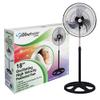 PAMI 18 High-Velocity Oscillating Pedestal Fan - Portable Floor Fan With 3 Speed Levels & Adjustable Height- Powerful Air Flow Standing Fan- Electric Cooling Fan For Bedroom Home Dorm Office, Black view 1