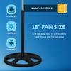 PAMI 18 High-Velocity Oscillating Pedestal Fan - Portable Floor Fan With 3 Speed Levels & Adjustable Height- Powerful Air Flow Standing Fan- Electric Cooling Fan For Bedroom Home Dorm Office, Black view 4