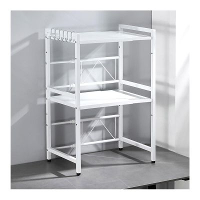 microwave stand,Microwave Oven Rack, Microwave standm, Adjustable Shelf with Hooks, Microwave Shelf, Microwave Rack, Kitchen Microwave Stand, Microwave Stand with Storage ( Color : White , Size : L )