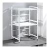 microwave stand,Microwave Oven Rack, Microwave standm, Adjustable Shelf with Hooks, Microwave Shelf, Microwave Rack, Kitchen Microwave Stand, Microwave Stand with Storage ( Color : White , Size : L ) view 1