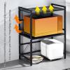 microwave stand,Microwave Oven Rack, Microwave standm, Adjustable Shelf with Hooks, Microwave Shelf, Microwave Rack, Kitchen Microwave Stand, Microwave Stand with Storage ( Color : White , Size : L ) view 2