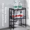 microwave stand,Microwave Oven Rack, Microwave standm, Adjustable Shelf with Hooks, Microwave Shelf, Microwave Rack, Kitchen Microwave Stand, Microwave Stand with Storage ( Color : White , Size : L ) view 3