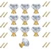 Cabinet Handles, 10 Pack Crystal Cabinet Door Wardrobe Small Handle Transparent Crystal Glass Knob 30mm Red (Color : 30mm Gold) view 1