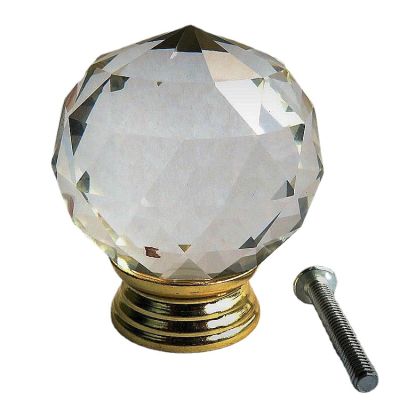 Cabinet Handles, 10 Pack Round Crystal Handle Single Hole Furniture Handle Gift Box Handle Storage Box Drawer Knob 25mm Gold Bottom (Color : Gold Bottom, Size : 40mm)