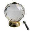 Cabinet Handles, 10 Pack Round Crystal Handle Single Hole Furniture Handle Gift Box Handle Storage Box Drawer Knob 25mm Gold Bottom (Color : Gold Bottom, Size : 40mm) view 1