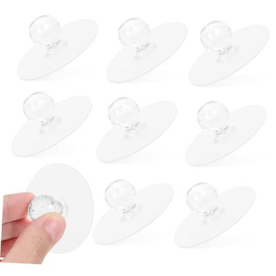 ECOLFE Cabinet Handles, 10pcs Self-Adhesive Crystal Knobs Suction Cup s Knobs for Kitchen Transparent CabinetDoor Knobs