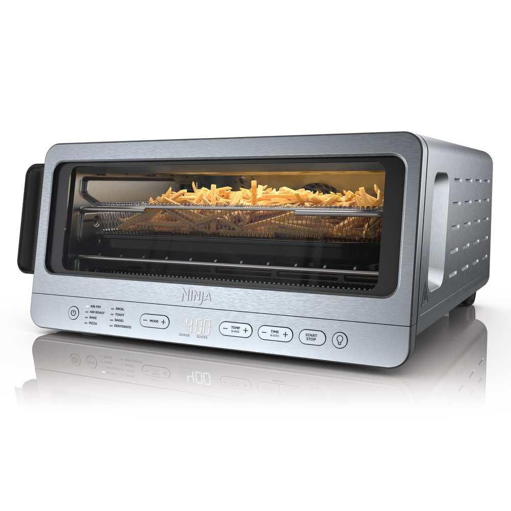Ninja Toaster Oven & Air Fryer, 8-in-1 Functionality, Large Capacity, Air Fry Basket, Sheet Pan, Wire Rack & Removable Crumb Tray, Stainless,1800 watts, SP151