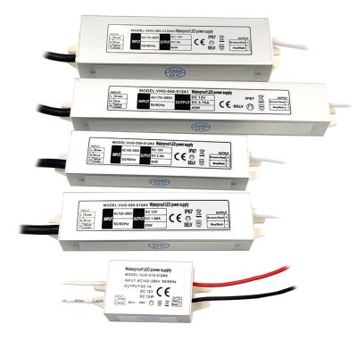 PGMTDEFXJO IP67 Waterdichte LED Driver 12W 20W 30W 40W 60W LEDs Voeding 12V Input AC100-265V Power Voor DC12V verlichting Transformator (Color : 45w, Size : 12V)