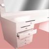Generic Amun Vanity Desk with Lighted Mirror with Power Outlet, White view 3