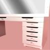Generic Amun Vanity Desk with Lighted Mirror with Power Outlet, White view 4