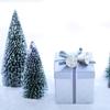 Pasuihcay 34 Pcs Mini Christmas Tree Snow Frost Small DIY Craft Desktop Decoration Christmas Ornaments Tree Decorations, Blue-green view 2