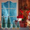 Pasuihcay 34 Pcs Mini Christmas Tree Snow Frost Small DIY Craft Desktop Decoration Christmas Ornaments Tree Decorations, Blue-green view 4