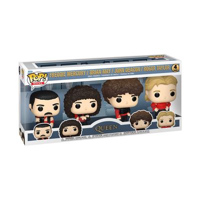 Funko Pop Rocks: Queen - Freddie Mercury, Brian May, John Deacon, Roger Taylor - (Radio Gaga), 4-Pack - Collectable Vinyl Figure - Gift Idea - Official Merchandise - Toys for Kids & Adults