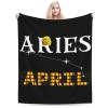 Aries April Throw Blanket for Couch 60"x50" Bed Sofa Super Soft Cozy Blanket Flannel Blankets & Throws view 1
