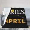 Aries April Throw Blanket for Couch 60"x50" Bed Sofa Super Soft Cozy Blanket Flannel Blankets & Throws view 2
