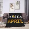 Aries April Throw Blanket for Couch 60"x50" Bed Sofa Super Soft Cozy Blanket Flannel Blankets & Throws view 4