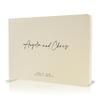 Personalized Guest Book - 11.5" x 8.5" Premium Custom Guest Signing Book with Bookmark and Blank Pages for Wedding Reception Table Decoration Engagement Birthday Party Event, Cream view 1