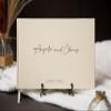 Personalized Guest Book - 11.5" x 8.5" Premium Custom Guest Signing Book with Bookmark and Blank Pages for Wedding Reception Table Decoration Engagement Birthday Party Event, Cream view 2