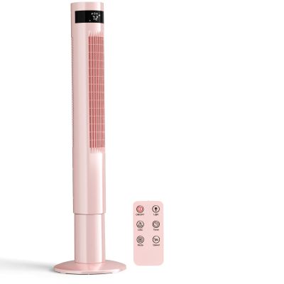 Antarctic Star 43 inch Tower Fan Portable Electric Oscillating Fan Quiet Remote Control Bladeless Floor Fan 3-Speed Wind Mode 12H Timer Bedroom Office Pink