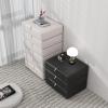 XUNTING Bed Side Table Modern Minimalist Rotating Bedside Table Wooden Bedroom Creative Bedside Cabinet Storage Cabinet Side Tables Living Room (Color : 4) view 3