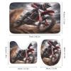 TOWINSFB 4Pcs Motorbike Rider Shower Curtain Set with Toilet Lid Cover U-Shaped Mat and Non-Slip Rugs, Playful Motocross Motorcycle Shower Curtain Bathroom Decor Set, 72" X 72" view 3