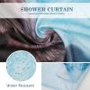 Aimego Long Funny Shower Curtain - Cool Bear Riding Shark Fun Crazy Ocean Wave Fabric Cloth Shower Curtain Set with 12 Hooks Adults Bathroom Decor Accessories Bathtub Curtain, 72"x78", Blue Brown view 3