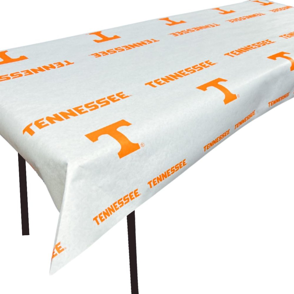 N F String & Son NCAA University of Tennessee Paper Table Covers, 4-Pack, 40" x 9 ft, White Kraft Paper, Officially Licensed (Volunteer Orange)