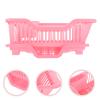 Alipis Dish Drainer Plastic Dish Drying Rack with Drainboard, Household Draining Rack Sink Drain Rack Kitchen Basket Drying Rack Drying Pink view 2