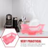 Alipis Dish Drainer Plastic Dish Drying Rack with Drainboard, Household Draining Rack Sink Drain Rack Kitchen Basket Drying Rack Drying Pink view 4