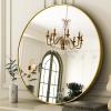 36 Inch Round Bathroom Mirror - Gold Wall Mounted Circle Mirror with Metal Frame, Modern Round Hanging Mirror Suitable for Bathroom, Vanity, Entryway, Living Room view 1