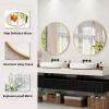 36 Inch Round Bathroom Mirror - Gold Wall Mounted Circle Mirror with Metal Frame, Modern Round Hanging Mirror Suitable for Bathroom, Vanity, Entryway, Living Room view 4