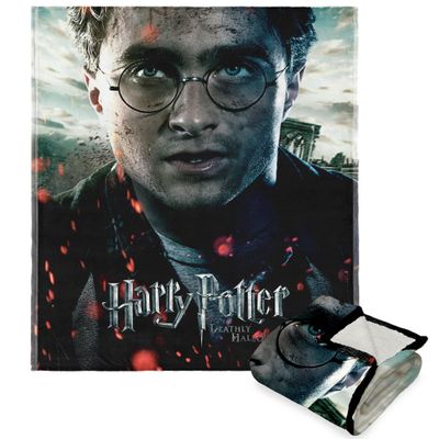 NORTHWEST Harry Potter Silk Touch Sherpa Throw Blanket, 50" x 60", Deathly Hallows Pt 2