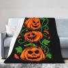 3 Pumpkins Halloween Avatar Throw Blanket for Couch 40"x30" Bed Sofa Super Soft Cozy Blanket Flannel Blankets & Throws view 2
