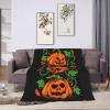 3 Pumpkins Halloween Avatar Throw Blanket for Couch 40"x30" Bed Sofa Super Soft Cozy Blanket Flannel Blankets & Throws view 4