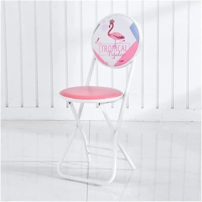 CukUJH Folding Chair Dining Chair Simple Backrest Chair Folding Chair Office Chair Computer Chair (Color : D, Size : 30in)