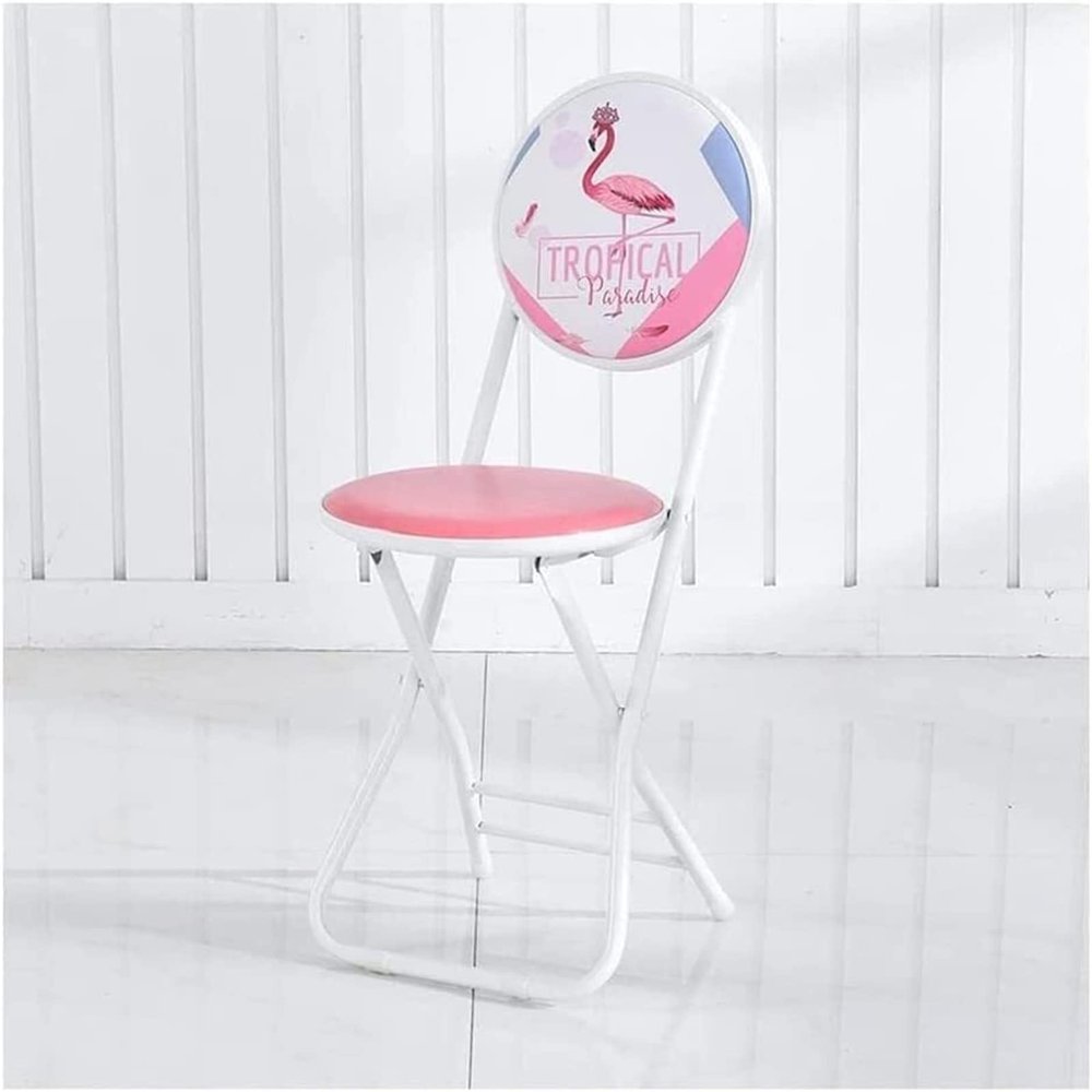 CukUJH Folding Chair Dining Chair Simple Backrest Chair Folding Chair Office Chair Computer Chair (Color : D, Size : 30in)