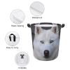 LFDSPYJE Laundry Basket Waterproof Laundry Hamper with Handles Foldable Dirty Clothes Hamper Blue Eyed White Husky Freestanding Laundry Bag Organizer Tall Storage Basket for Bedroom Bathroom Decor view 4