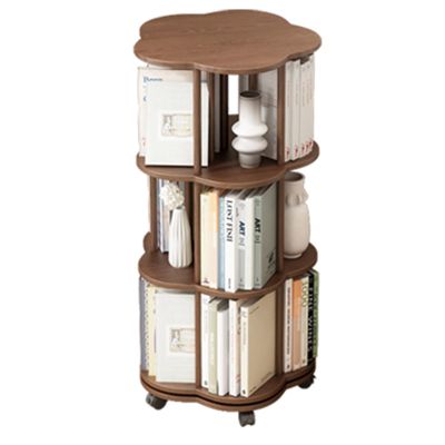 2/3/4Tier Rotating Bookshelf Creative Solid Wood Bookshelf Suitable for Living Room Bedroom Study Room Office Multi-Scene Applicable (Color : Brown, Size : 3-Storey)