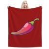 Red Pepper Throw Blanket for Couch 50"x40" Bed Sofa Super Soft Cozy Blanket Flannel Blankets & Throws view 1