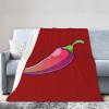 Red Pepper Throw Blanket for Couch 50"x40" Bed Sofa Super Soft Cozy Blanket Flannel Blankets & Throws view 2