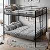 DNYN Queen Over Queen Bunk Bed with Wood Slat Support for Kids/Adults,Can be Separated & Easy Assemble & Space Saving & No Box Spring Needed,Perfect for Dorm,Bedroom,Guest Room, Black view 1